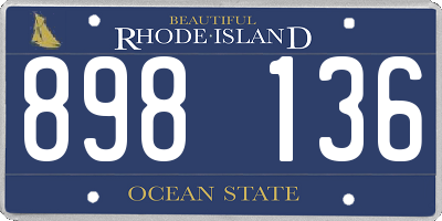 RI license plate 898136