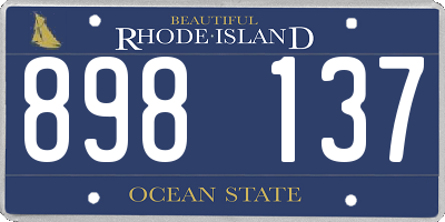 RI license plate 898137