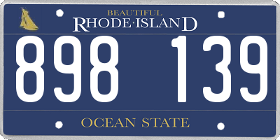 RI license plate 898139