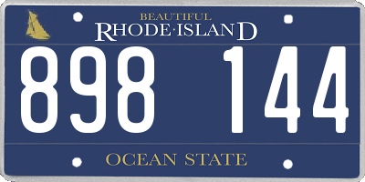 RI license plate 898144