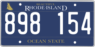 RI license plate 898154