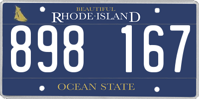 RI license plate 898167