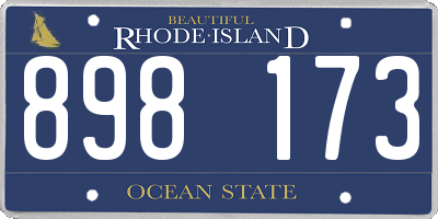 RI license plate 898173
