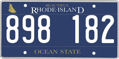 RI license plate 898182
