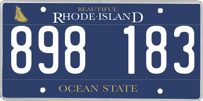 RI license plate 898183