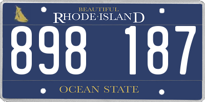 RI license plate 898187