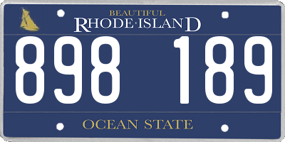 RI license plate 898189