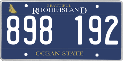 RI license plate 898192