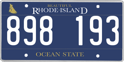 RI license plate 898193