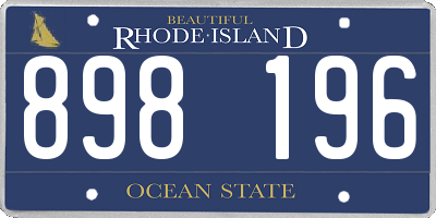 RI license plate 898196