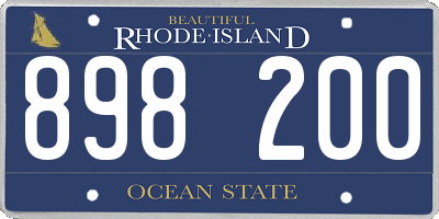 RI license plate 898200