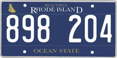 RI license plate 898204