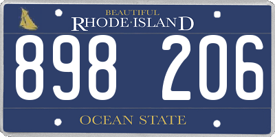 RI license plate 898206