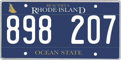 RI license plate 898207