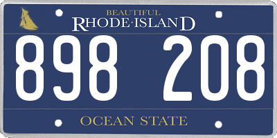 RI license plate 898208