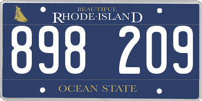 RI license plate 898209