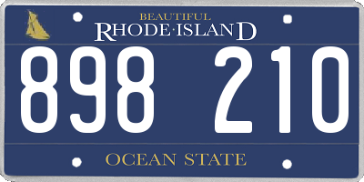 RI license plate 898210
