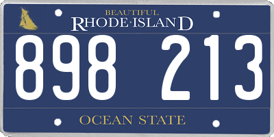 RI license plate 898213