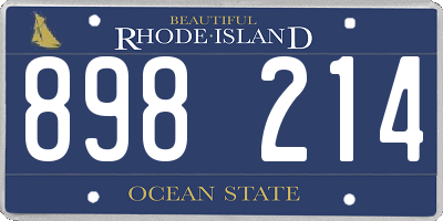 RI license plate 898214