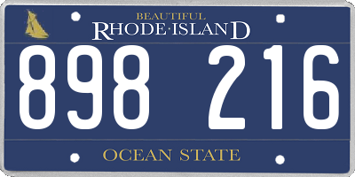 RI license plate 898216