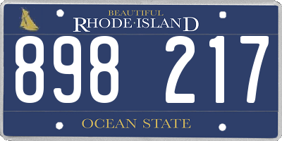 RI license plate 898217