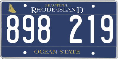 RI license plate 898219