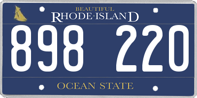 RI license plate 898220