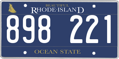 RI license plate 898221