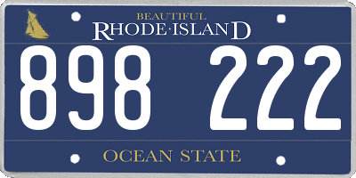 RI license plate 898222