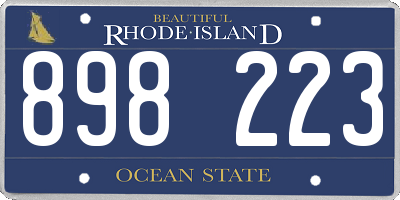 RI license plate 898223