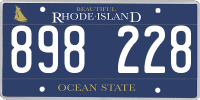 RI license plate 898228