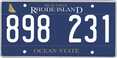 RI license plate 898231
