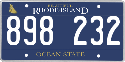 RI license plate 898232
