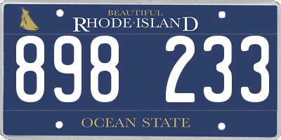 RI license plate 898233
