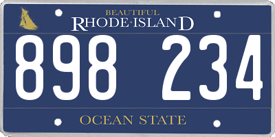 RI license plate 898234