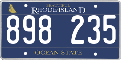 RI license plate 898235