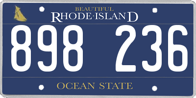 RI license plate 898236