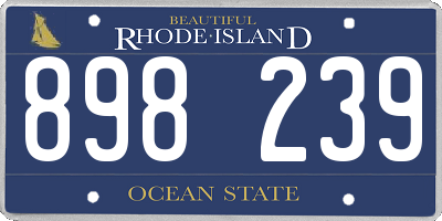 RI license plate 898239