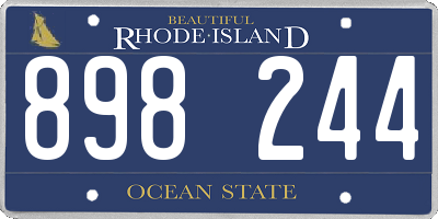 RI license plate 898244