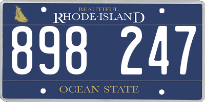 RI license plate 898247