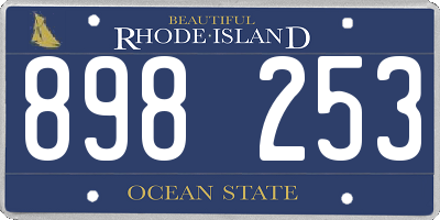 RI license plate 898253