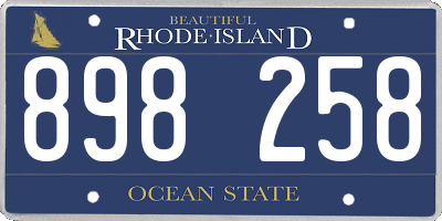 RI license plate 898258