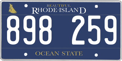 RI license plate 898259