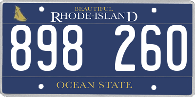 RI license plate 898260