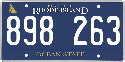 RI license plate 898263