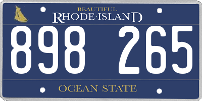RI license plate 898265