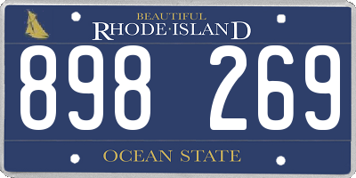 RI license plate 898269