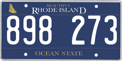 RI license plate 898273