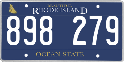 RI license plate 898279