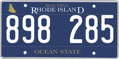 RI license plate 898285
